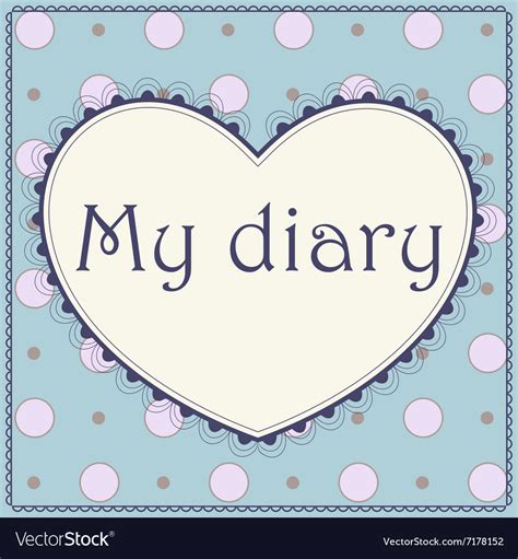 My Diary Cover Page Royalty Free Vector Image Vectorstock