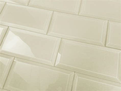 Frosted Elegance 3 X6 Glossy Beige Glass Subway Backsplash Wall Tile Superior Tile