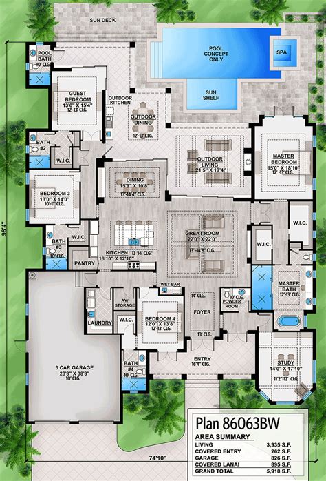 Floor plan i would want the courtyard indoor garden ideas 16 you will fall design interior home urban vietnamese house 20 beautiful gardens multi level in el. Southern House Plan With Indoor-Outdoor Living Spaces ...