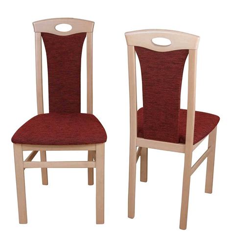 Stuhl buche massiv fürs esszimmer weiterlesen schließen. Esszimmer Stuhl in Bordeaux Rot & Buche 2er Set Lebrufe ...