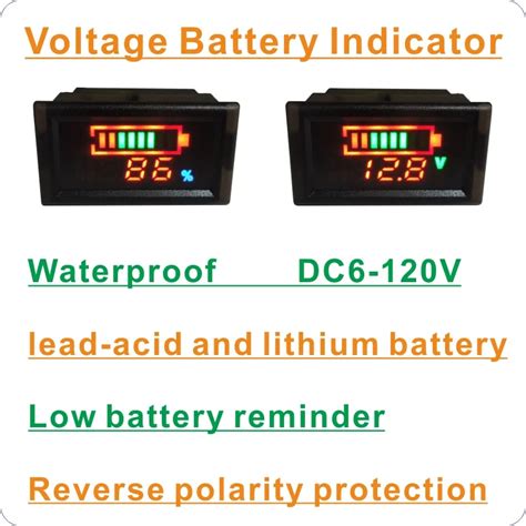 12 V Lead Acid Lithium Battery Indicator LED Water Resistant LED