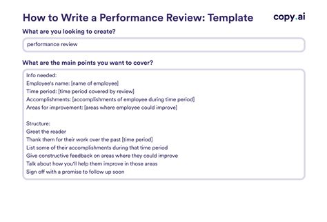 Performance Review Templates How To Write Examples