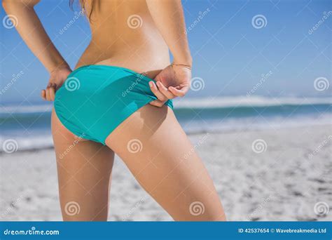 medio sectie van geschikte vrouw in bikini op het strand stock foto image of water vrouw