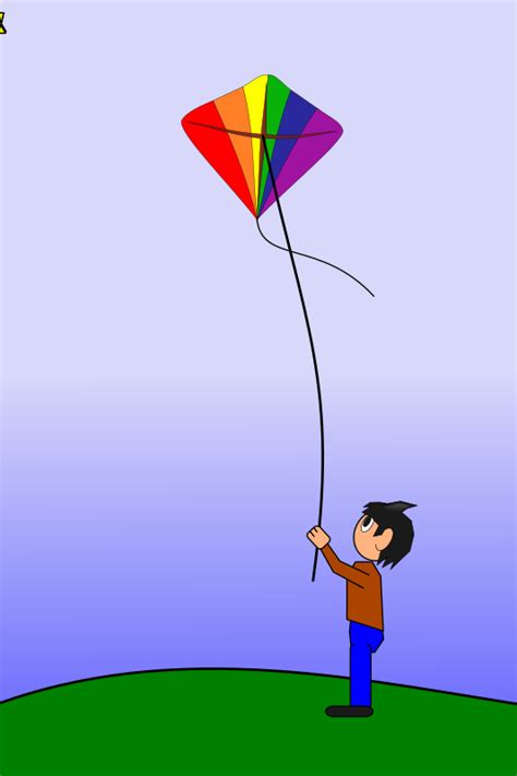 Animation Of A Boy Flying A Kite Openclipart