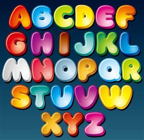 Colored Cartoon Alphabet Vector Welovesolo