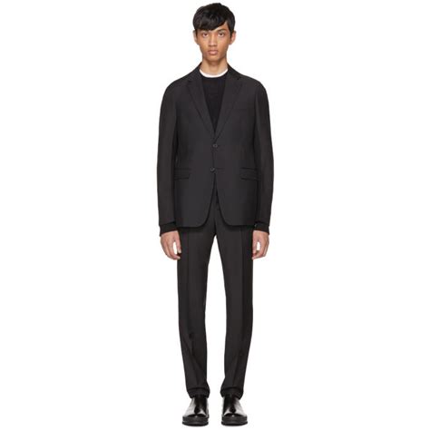 Prada Black Tela Mohair Suit Prada