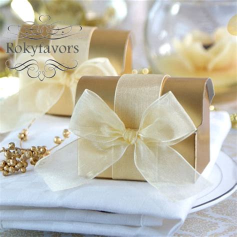 Free Shipping 100pcs Gold Treasure Candy Boxes Wedding Favors Boxes