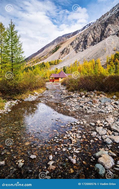 Cafe In The Aktru River Valley Stock Photo Image Of Ridge Scenery