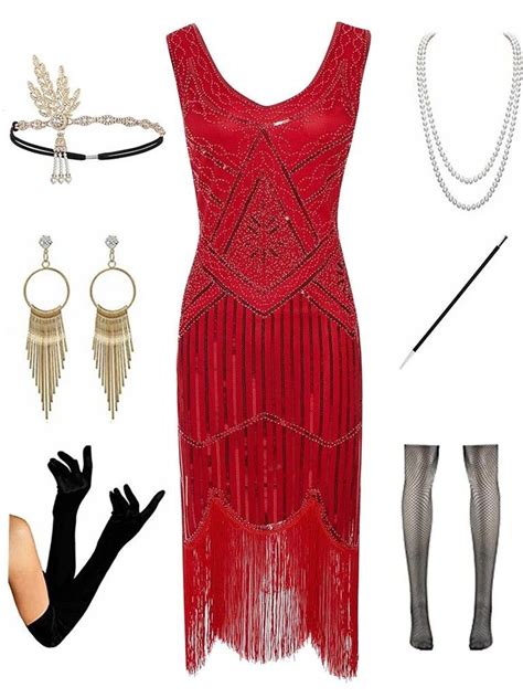 pin by hayley mills on roaring 20s fashion red flapper dress casual party outfit roaring 20s