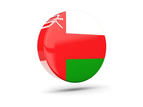 Glossy Round Icon 3d Illustration Of Flag Of Oman