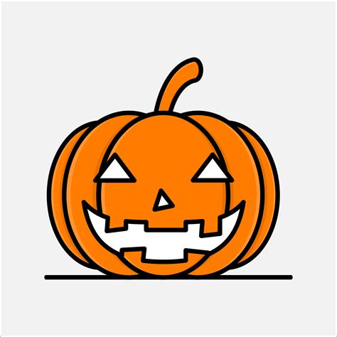 Flat Line Art Style Pumpkin Icons Design For Halloween 551463 Vector