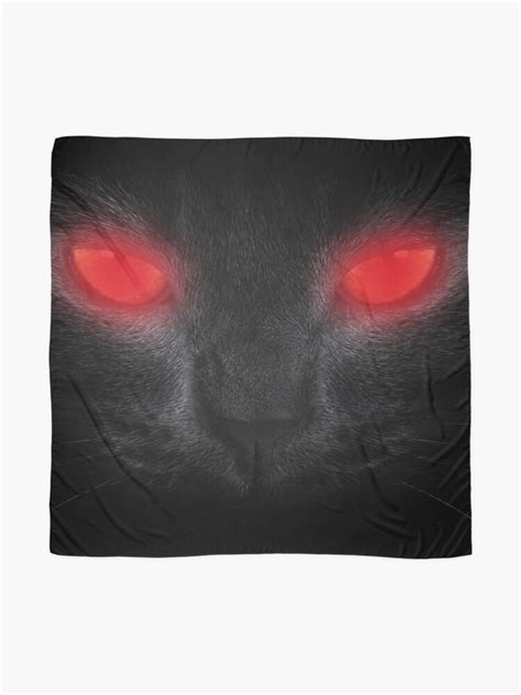 Halloween Scary Black Cat Red Glowing Eyes Scarf For Sale By Amtsales