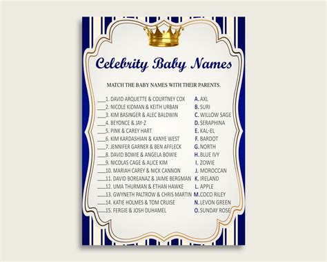 Celebrity Baby Names Baby Shower Celebrity Baby Names Royal Prince Baby Shower Celebrity Baby Na 