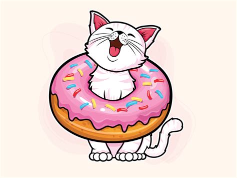 Cat Donut Vector Illustration By Rabea Bosry Roshni On Dribbble