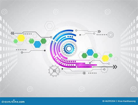 Abstract Technology Background With Various Technological Elements
