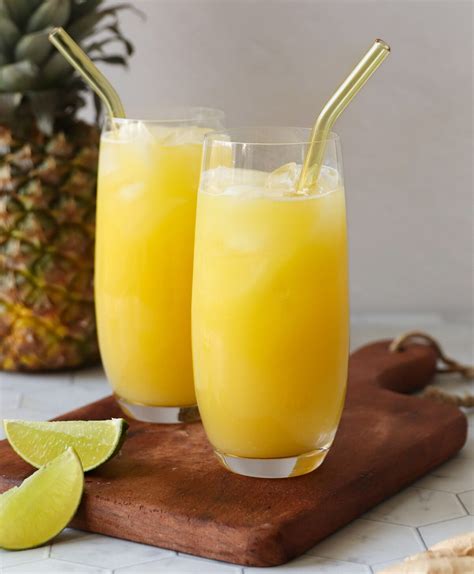 Fresh Pineapple Ginger Juice Juicer Or Blender Cook At Home Mom