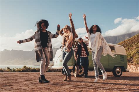 Friends Dancing Outdoors On Roadtrip Jacob Lund Photography Store