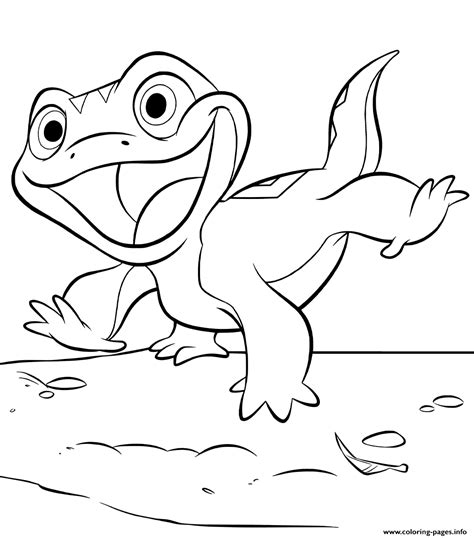 New free coloring pages with elsa from frpzen 2 movie for your creativity, your relaxation, your fine motor skills and just your pleasurethere are frozen 2 coloring pages with elsa in her travel dress, elsa singing into the unknown, elsa with bruni and many more.frozen 2 free coloring pages with. Lizard Bruni From Frozen 2 Coloring Pages Printable