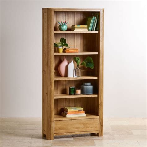 Romsey Natural Solid Oak Tall Bookcase Oak Furnitureland Tall