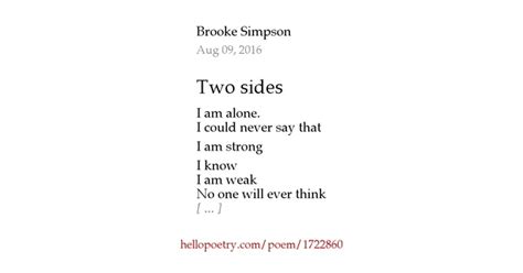 Two Sides By Brooke Simpson Hello Poetry