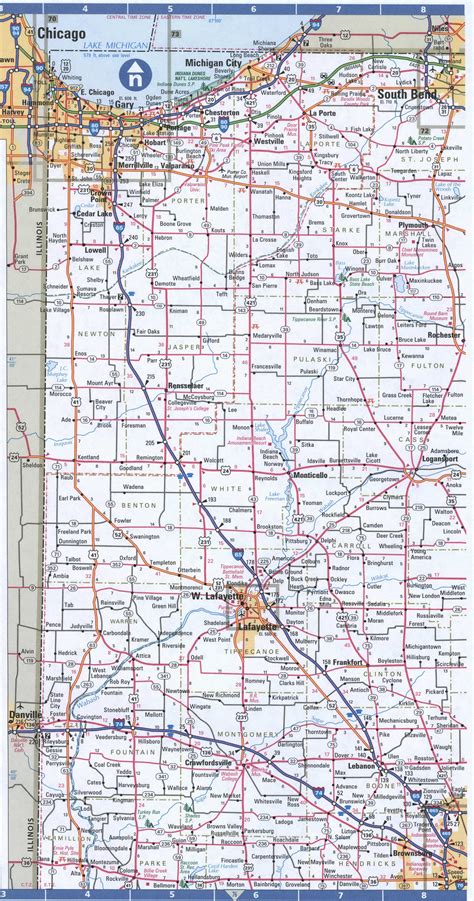 Map Of Indiana Northern Free Highway Road Map In With Cities Towns