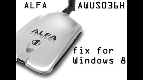 Tengo windows 10 y la verdad que la antena alfa network awuso36h no es de los veloz, mi señal de internet es de 3.4 mb/s con cable y con esta dicha antena mi velocidad. ALFA NETWORK AWUS036H WINDOWS 7 DRIVER FOR WINDOWS