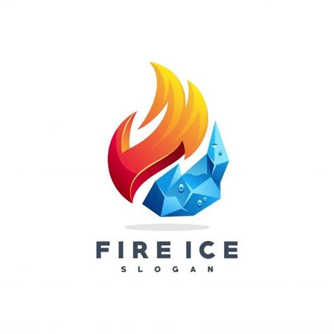 Premium Vector Fire Ice Logo Vector Ice Logo Water Logo Fire And Ice