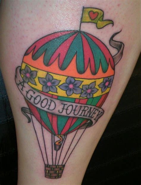 My Hot Air Balloon Tattoo A Good Journey Deed Balloon Tattoo Hot Air Balloon Tattoo Air