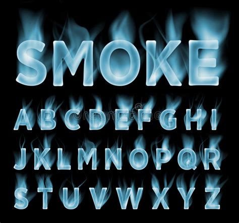 Smoke Font Collection Fog And Clouds Font Gas Font Stock Illustration