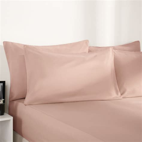 Brentfords Plain Fitted Bed Sheet Blush Pink Double
