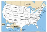 Stati uniti mappa con i nomi di Stato - Mappa degli Stati Uniti con i ...