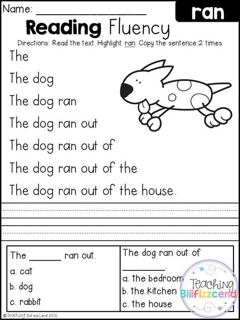 5 Free Reading Fluency And Comprehension To See The Full Packet Here