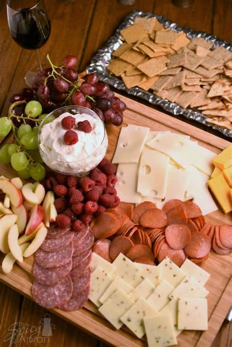 Meat And Cheese Platter With Fruit And Dip The Spicy Apron