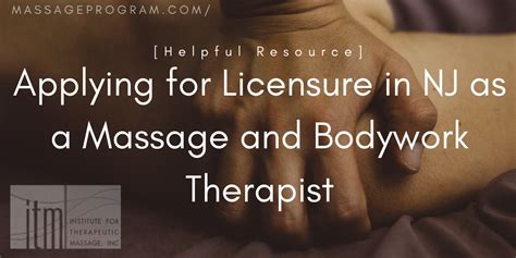 Applying For Licensure As A Massage And Bodywork Therapist In Nj
