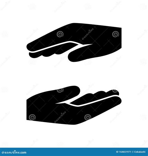 Protecting Hands Vector Black Color 164651971