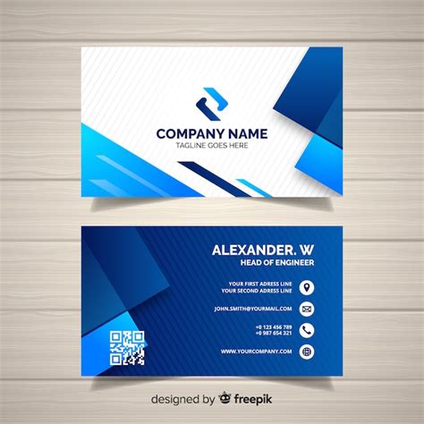 Premium Vector Business Card Template With Geometric Shapes