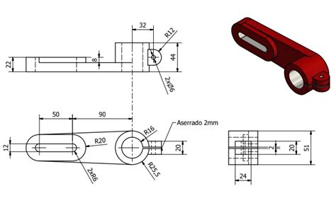 Planos de Piezas Mecánicas Parte 01 Ingenieria Mecánica Diseño y