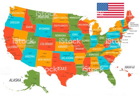 United States Of America Map Vector Map With States And