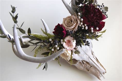 Deer Skull With Preserved Flower Crown By Maisondelacroix On Etsy Deer