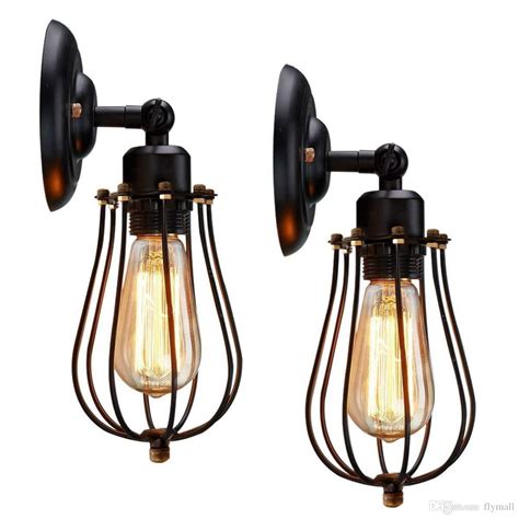 It features cast iron body, a ribbed clear glass and steel grid. 2020 Rustic Wall Sconces Cage Black Industrial Wall Light Fixture Vintage Wall Lamp For Bathroom ...