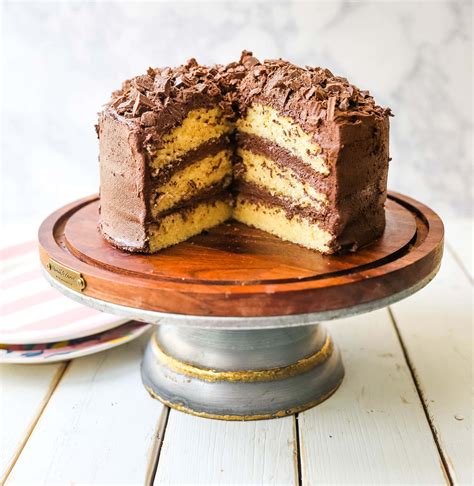 Yellow Birthday Cake With Milk Chocolate Frosting Modern Honey