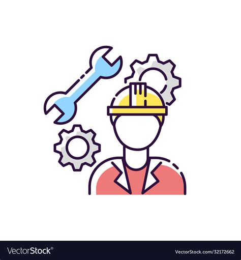 Mechanical Engineer Rgb Color Icon Royalty Free Vector Image