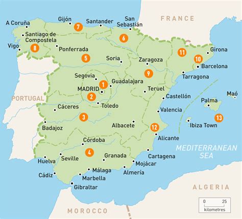 Map Of Spain And Portugal With Cities Secretmuseum