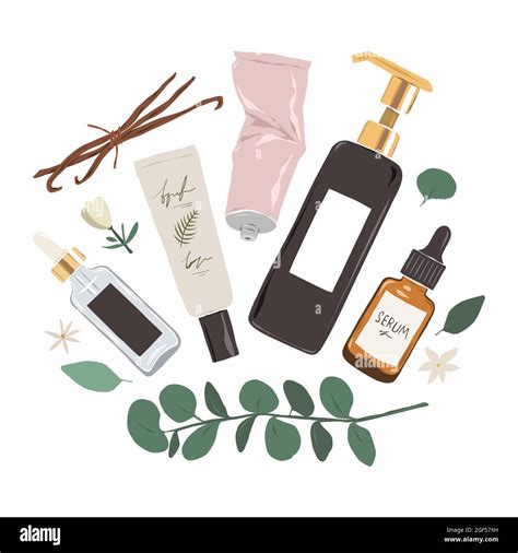 Skin Care Treatments Beauty Products Illustration Set 3 Step Skincare