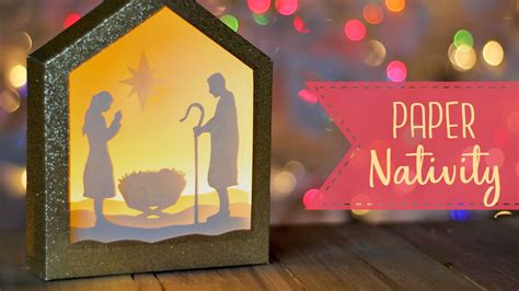 DIY Paper Shadowbox Nativity Scene + Free SVG Cut File! - Essyjae