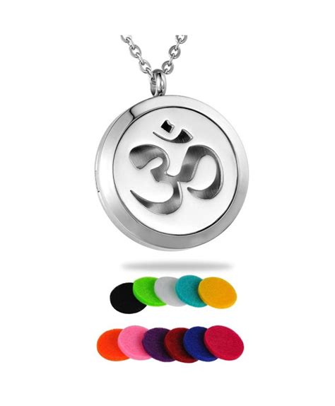Aromatherapy Essential Oil Diffuser Necklace Yoga Aum Om Ohm Sanskrit