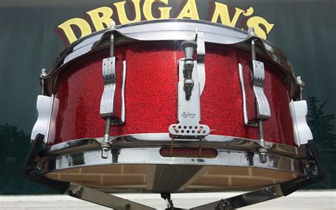 1966 Ludwig Jazz Festival Snare Drum Red Sparkle 5x14 Drugans