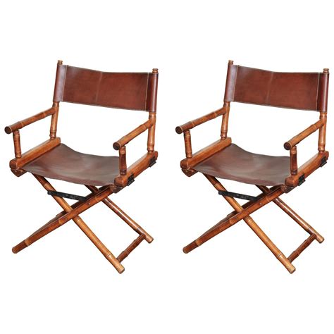 Once you're inside the arena, you'll be able to comfortably root for your team all game long with. Pair of Bamboo and Leather Directors Chairs, circa 1960 1 ...