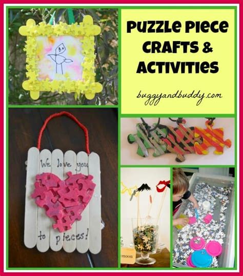4 pieces jigsaw puzzles for children: Puzzle Piece Craft and Activity Roundup