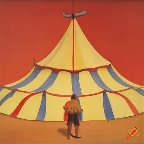 Vibrant Circus Tent Painting By George Tooker